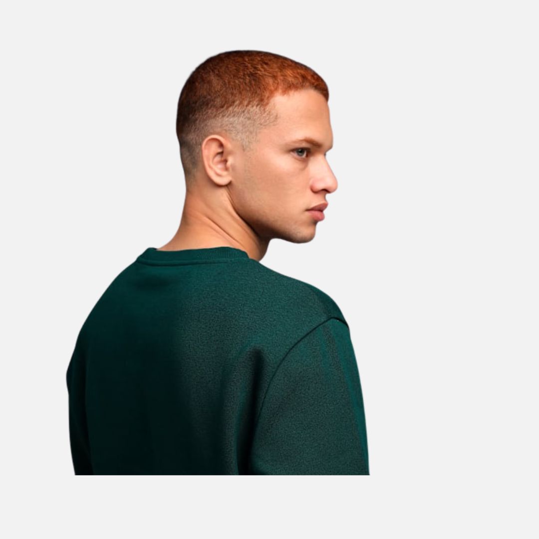 Puma Essentials Elevated Men's Logo Crew Sweatshirt-Green Terrain