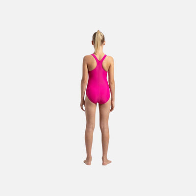 Speedo Girl's Endurance 10 Lycra Racerback Swimwear - Electric Pink & True Navy