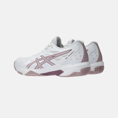 Asics GEL-ROCKET 11 Women's Badminton Shoes -White/Watershed Rose