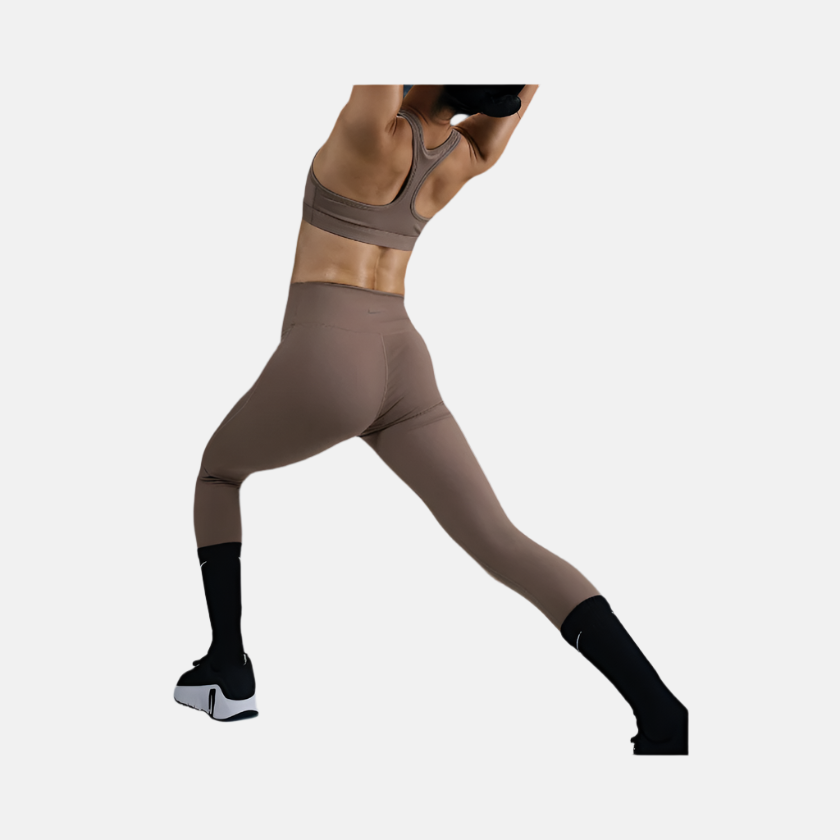 Nike One Seamless Front High-Waisted Full-Length Women's Leggings -Mink Brown/Black