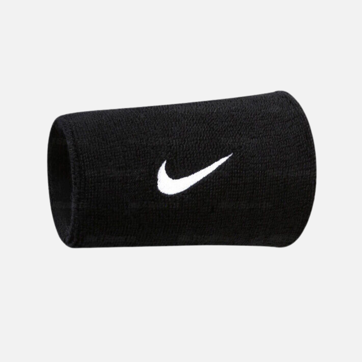 Nike Swoosh Doublewide Wristbands -Black/Matte Silver/Black