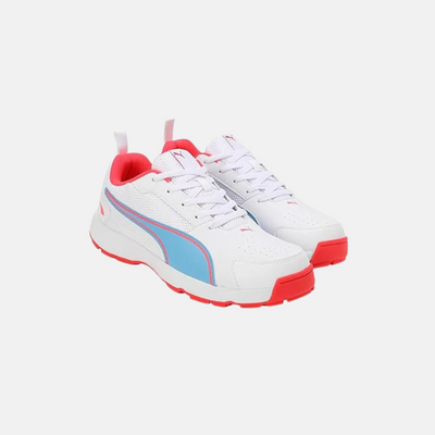 Puma Men’s HighRun Cricket Shoe — White/Blue