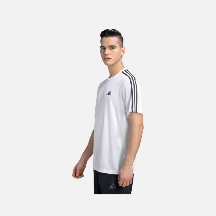 Adidas Essential Base 3Stripes Men's Training T-shirt -White/Black