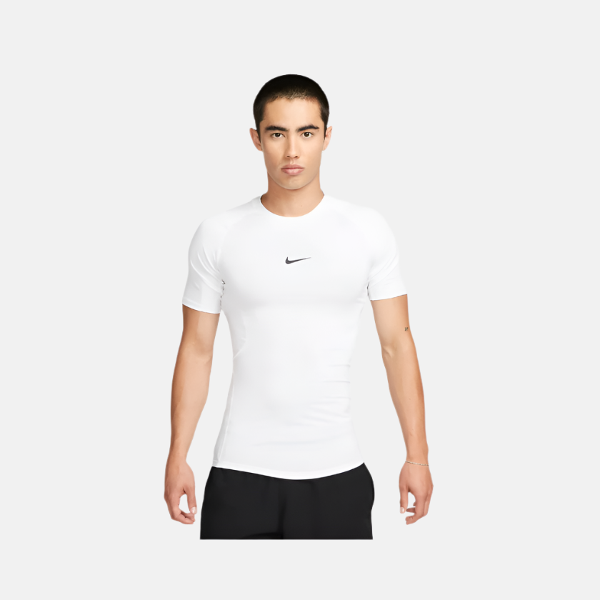 Nike Pro Dri-FIT Tight Short-Sleeve Men's Fitness T-shirt -White/Black