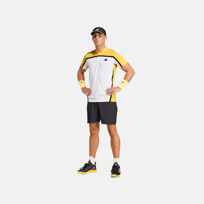 Adidas Tennis Heat.Rdy Pro Freelift Henley Men's Polo Tennis T-shirt -White/Spark