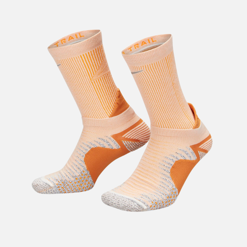 Nike Dri-FIT Trail-Running Crew Socks -Phantom/Vivid Orange/Monarch