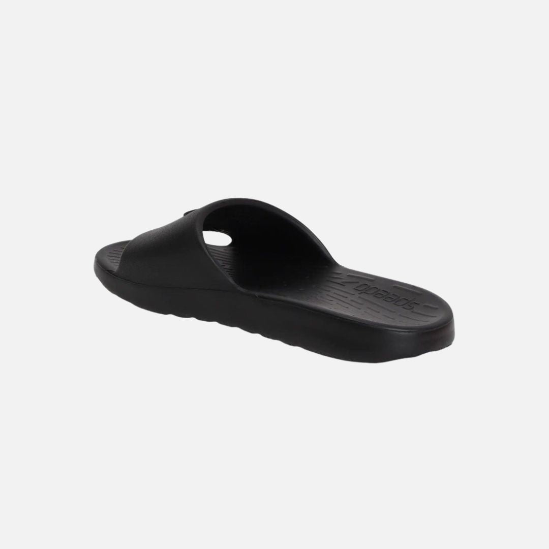 Speed Unisex Junior's Single Colour Slides For Boys and Girls - Black & Atomic Lime