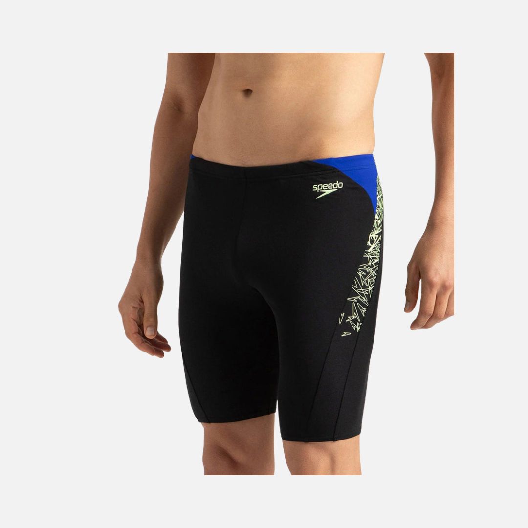 Speedo Men's Endurance+ Boom Splice Jammer - Black & Bright Zest