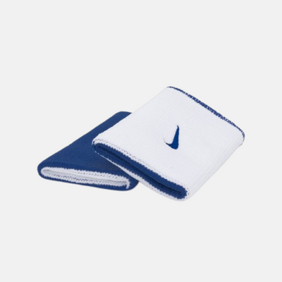 Nike Dri-FIT Double-Sided Wristband – White/Blue & Black/Grey (Pack of 2)