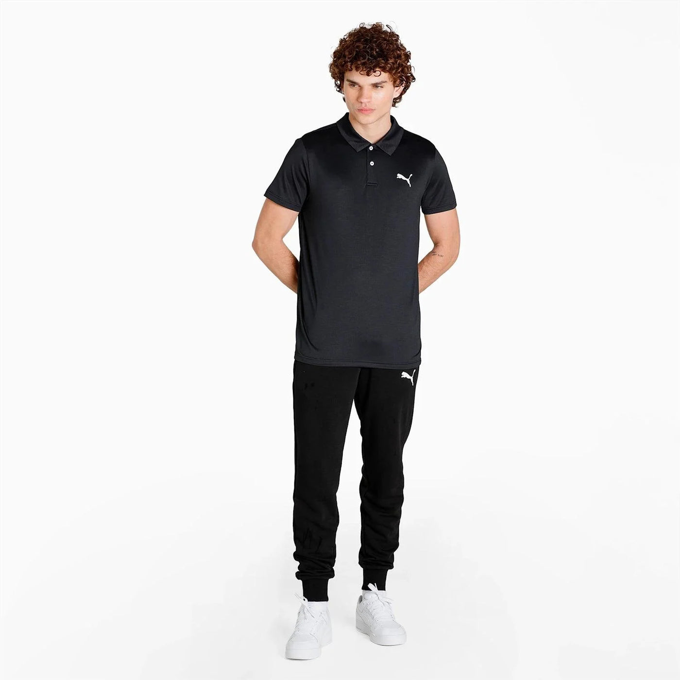 Puma All in Men's Polo Neck T-shirt -Black