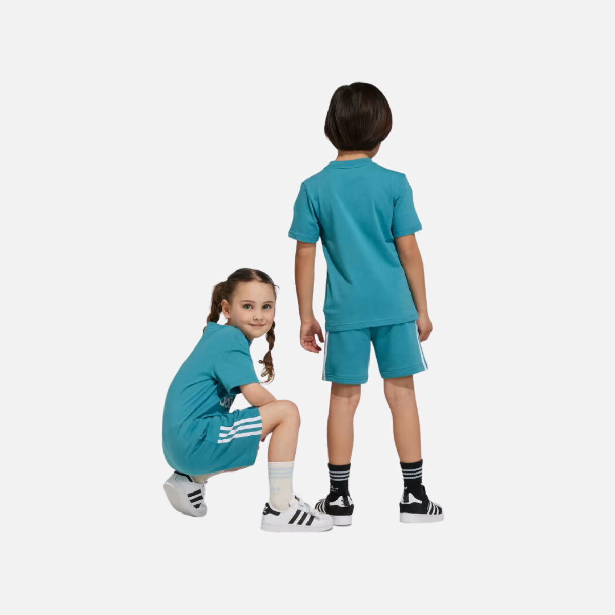 Adidas Adicolor Kids Unisex  Shorts and T-shirt Set (3-8Year)  -Arctic Fusion/White