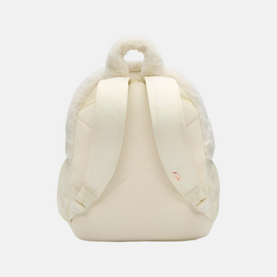 Nike Older Kids' Faux Fur Backpack 11L -Coconut Milk/Coconut Milk/Safety Orange