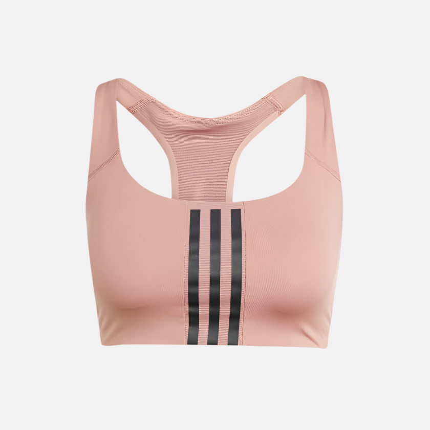 Adidas Powerimpact Training Medium-Support 3-Stripes Women's Bra -Warm Clay