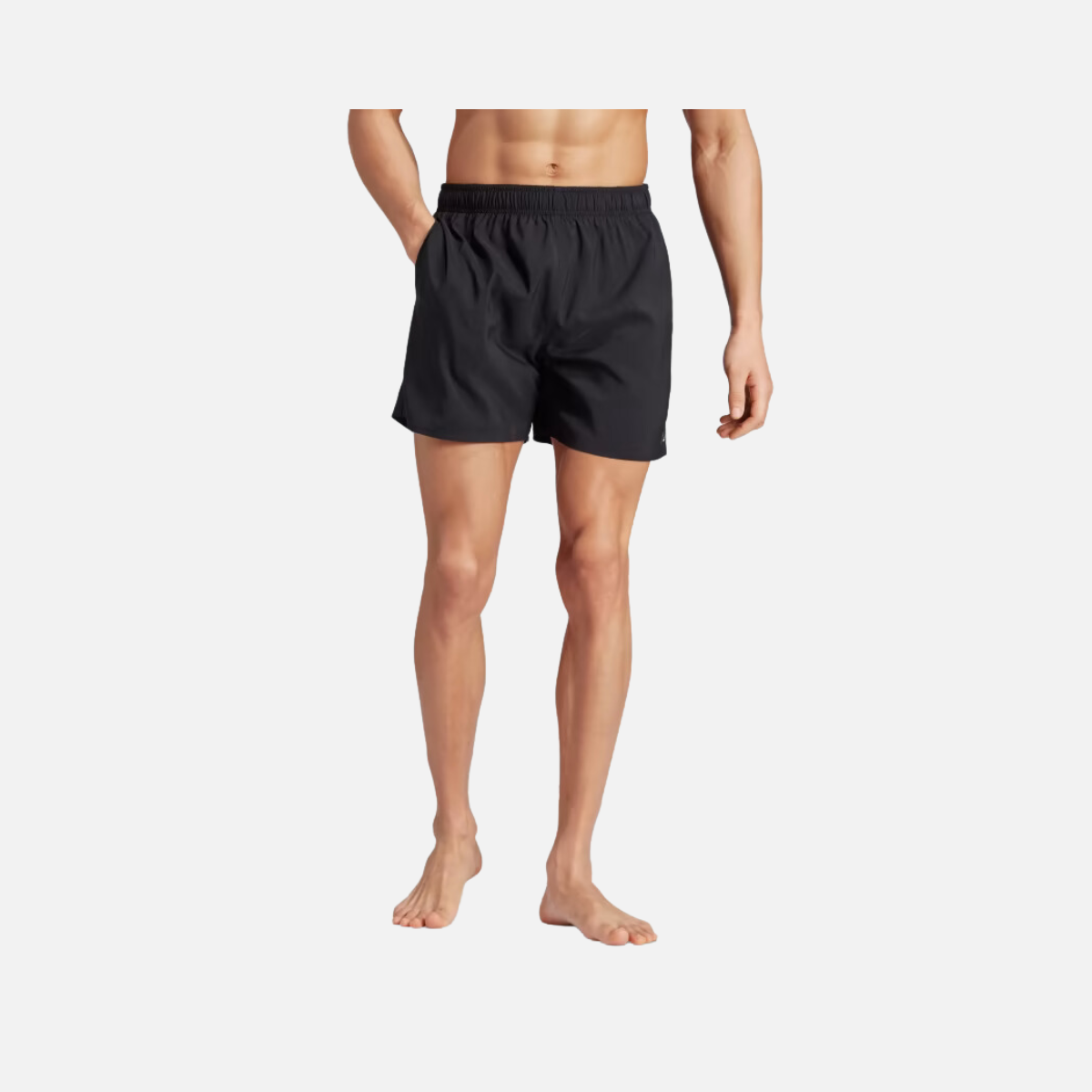 Adidas Solid CLX Short Length Men's Swim Shorts -Black/Lucid Lemon