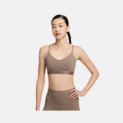 Nike Indy Light-Support Padded Adjustable Women's Sports Bra -Mink Brown/Ironstone