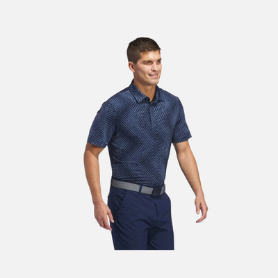 Adidas Ultimate 365 Allover Print Men's Golf Polo Shirt -Collegiate Navy/Preloved Ink S24