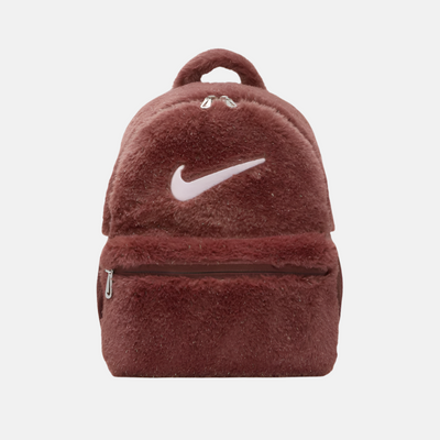 Nike Older Kids' Faux Fur Backpack 11L -Dark Pony/Dark Pony/Pink Foam