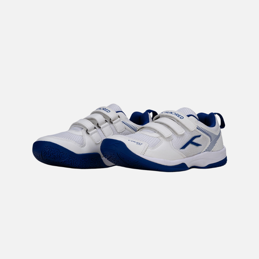 Hundred Court Star Kids Badminton Shoes -White/Navy