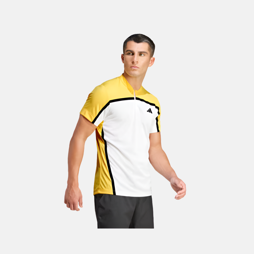 Adidas Tennis Heat.Rdy Pro Freelift Henley Men's Polo Tennis T-shirt -White/Spark