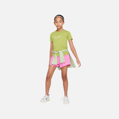 Nike One Older Kids (Girls) Dri-FIT Short-Sleeve Training Top -Pear/White