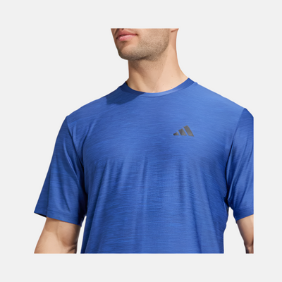 Adidas Train Essentials Stretch Men's Training T-shirt -Semi Lucid Blue Mel/Black