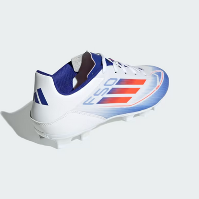 Adidas F50 Club Flexible Ground Men's Football Soccer -Cloud White/Solar Red/Lucid Blue