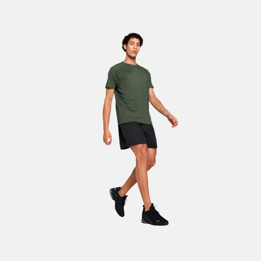 Puma Run Cloudspun Men's Running T-shirt -Dark Olive