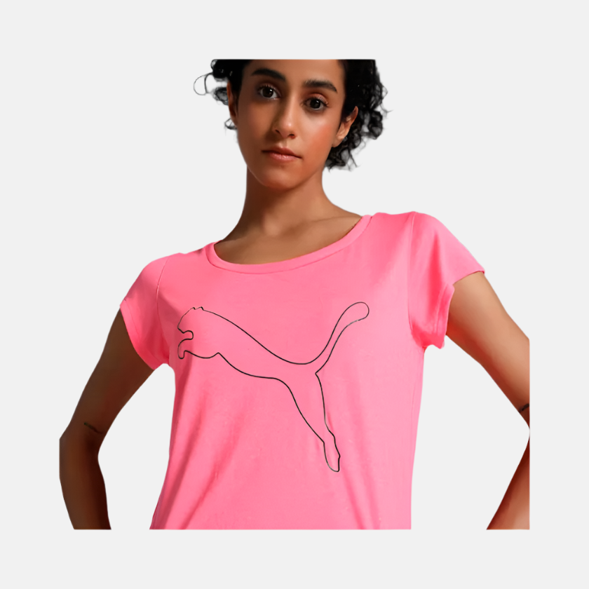 Puma Heather Cat Women's Training T-shirt -Sunset Glow Heather