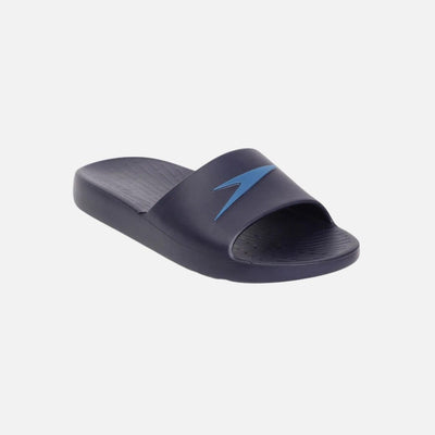 Speedo Men's Single Colour Slides - True Navy & Blue Flame