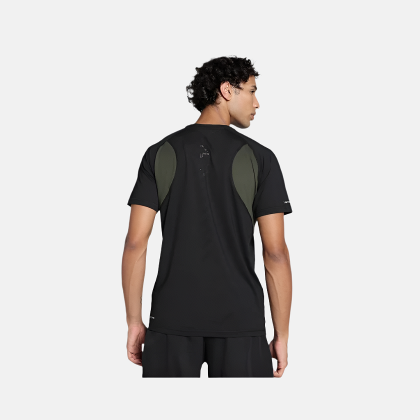 Puma Run Cloudspun Men's Running T-shirt -Black/Dark Olive