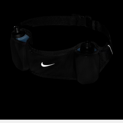Nike 24 oz Flex Stride Double Running Hydration WB Belt - Black/Silver
