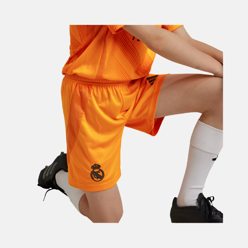 Adidas Real Madrid 24/25 Away Kids Football Shorts (7-16Year)- Crew Orange