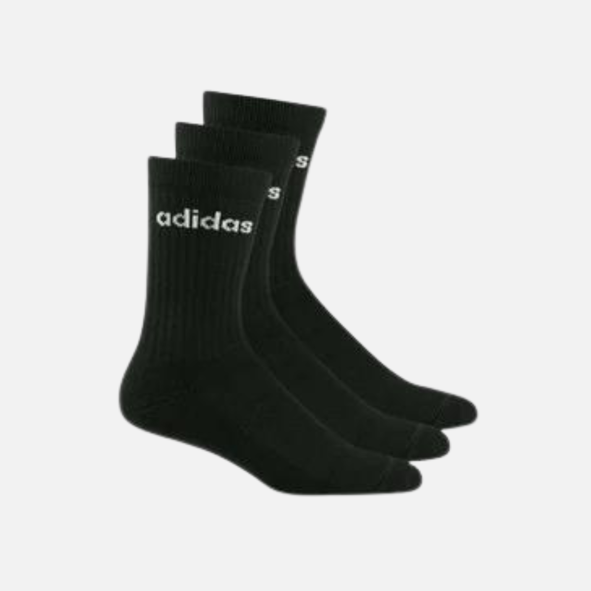 Adidas Half-Cushioned Crew Socks 3Pairs -Black/ White