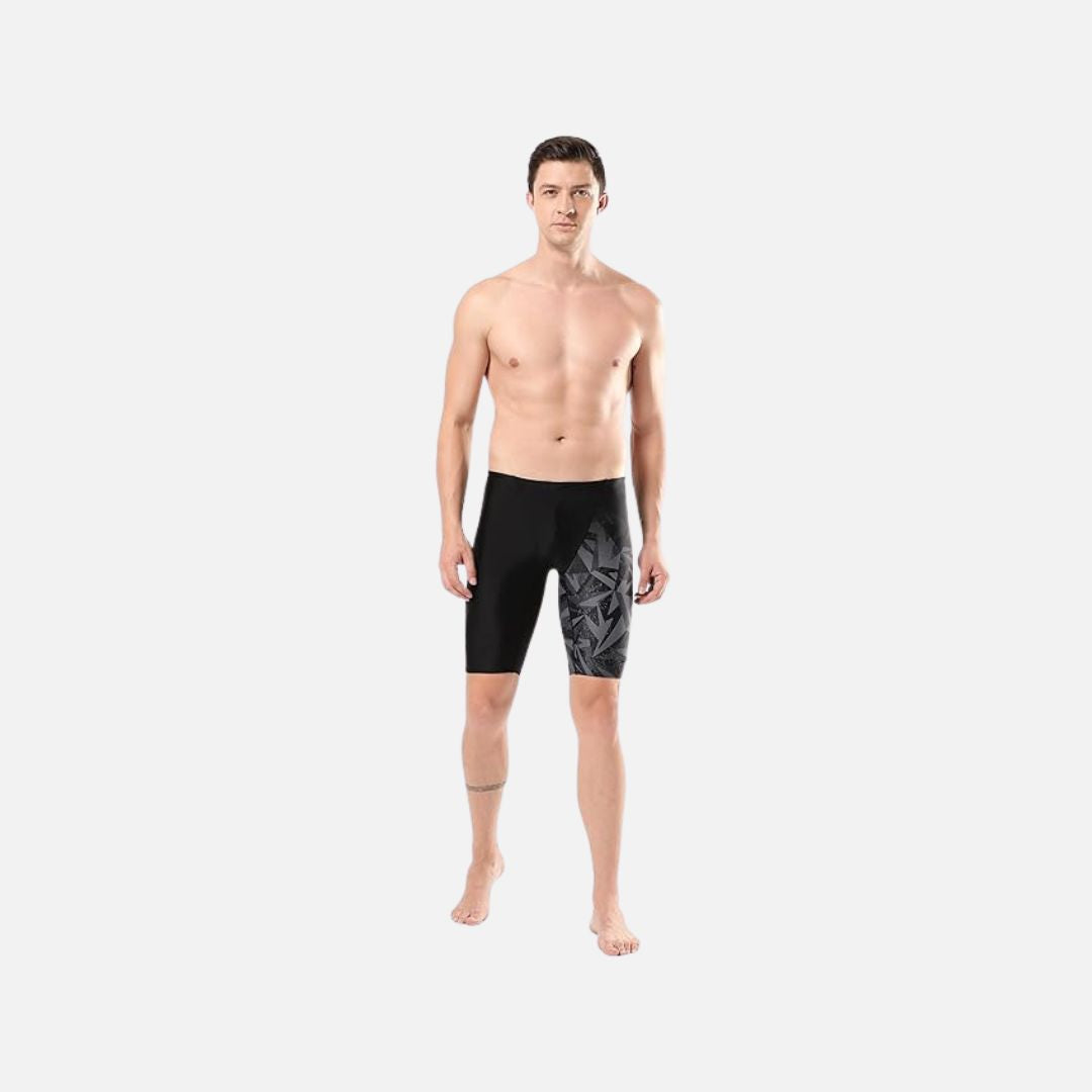 Speedo Men's Endurance 10 Hyperboom V Cut Jammer - Black & Oxid Grey