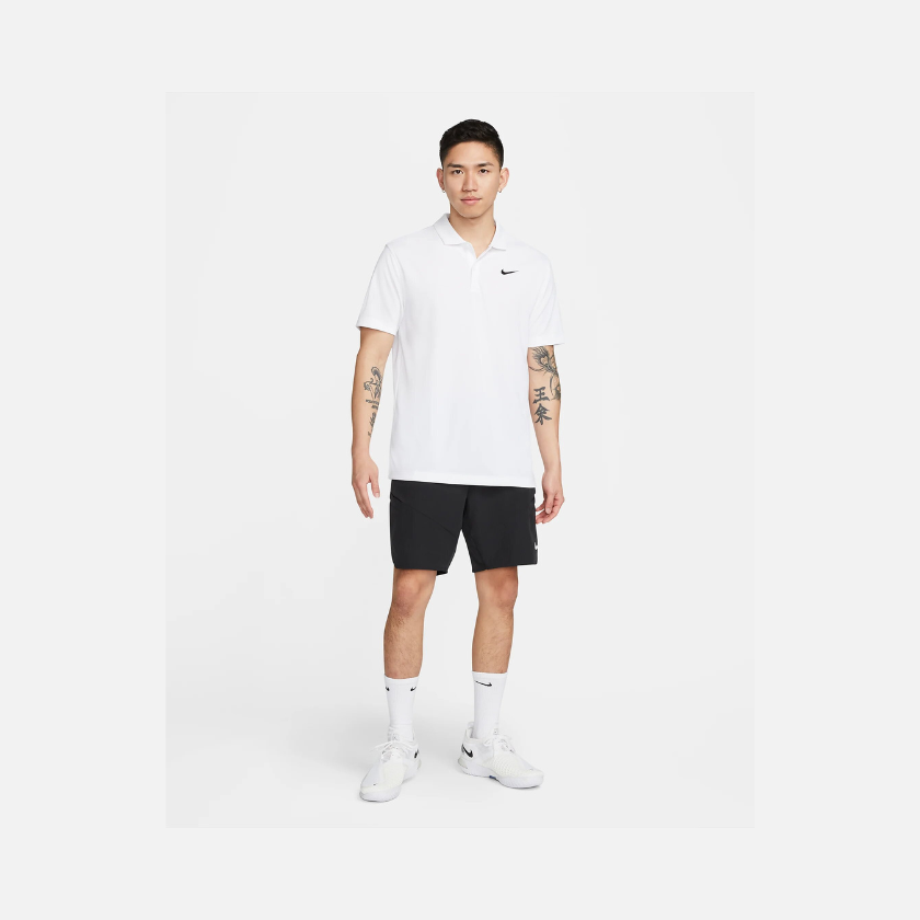 NikeCourt Dri-FIT Men's Tennis Polo T-shirt -White/Black