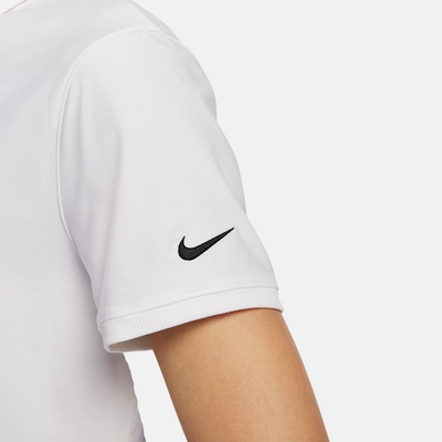 Nike Victory Dri-FIT Women's Quick Dry Short Sleeve Golf Lapel T-Shirt – White/Black