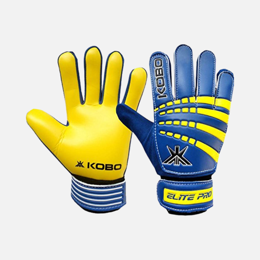 Kobo Elite Pro Football/Soccer Goal Keeper Practice Gloves -Yellow/Blue