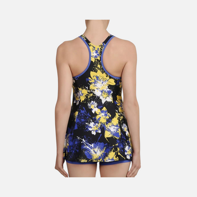 Speedo Allover Print Racerback Women's Swimdress -Navy/Deep Peri