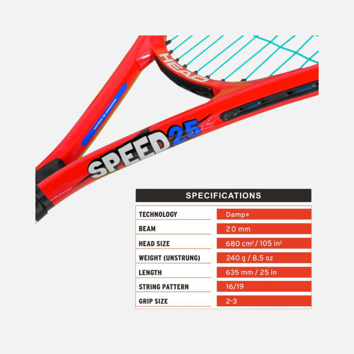 Head Speed 25 Tennis Racquet Junior -Red/Blue