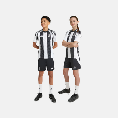 Adidas Juventus 24/25 Home Kids Unisex Football Shorts (7-16Years) -Black/White