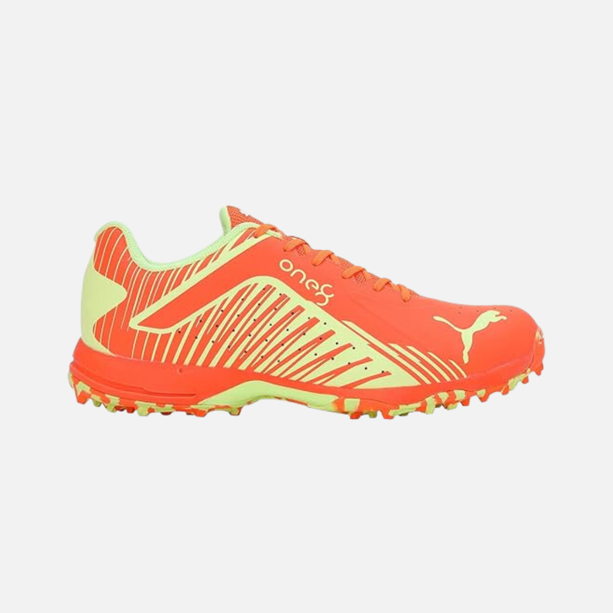 Puma 22 FH Rubber Men's Cricket Shoes -Ultra Orange/Fast Yellow