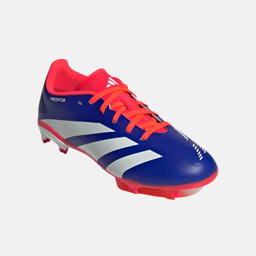 Adidas Predator League Firm Ground Kids Unisex Football Shoes -Lucid Blue/Cloud White/Solar Red