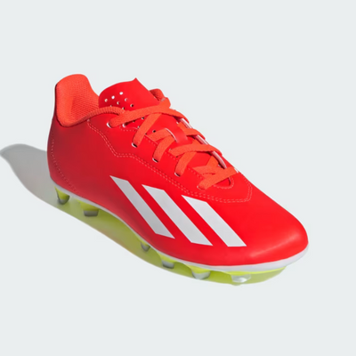 Adidas X Crazyfast Club Flexible Ground Kids Unisex Football Shoes (4-7 year) -Solar Red/Cloud White/Team Solar Yellow 2