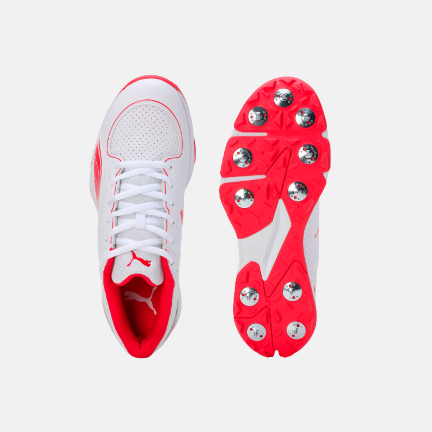 Puma Spike 24.2 Ultralight Cricket Shoes - Puma White/Puma Red