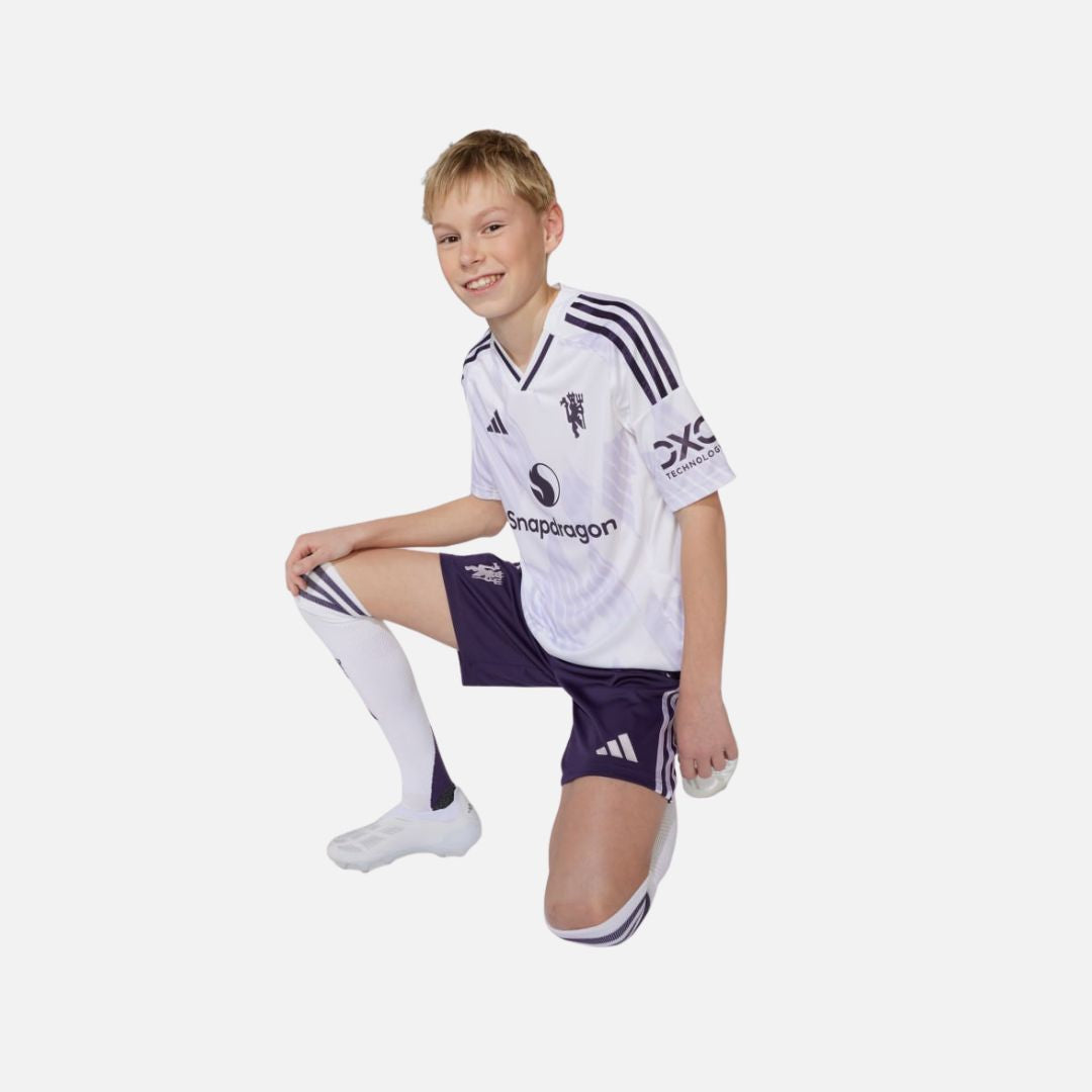 ADIDAS Manchester United 25/26 Away Shorts Kids Aurora Plum