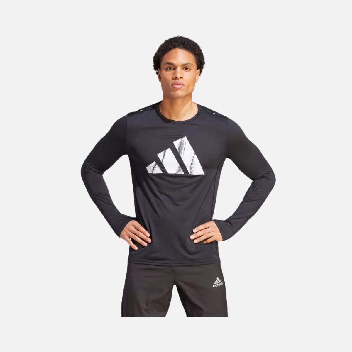 Adidas Brand Love Long Sleeve Men's Running Sweatshirt -Black