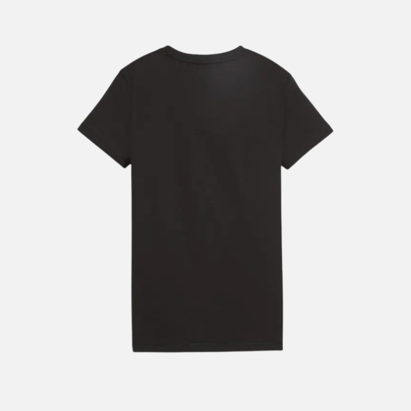 Puma Solid Polyester Round Neck Women's T-Shirt -Black