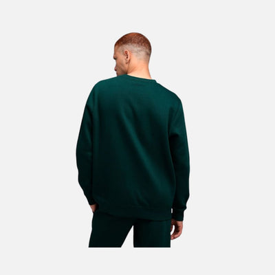 Puma Essentials Elevated Men's Logo Crew Sweatshirt-Green Terrain