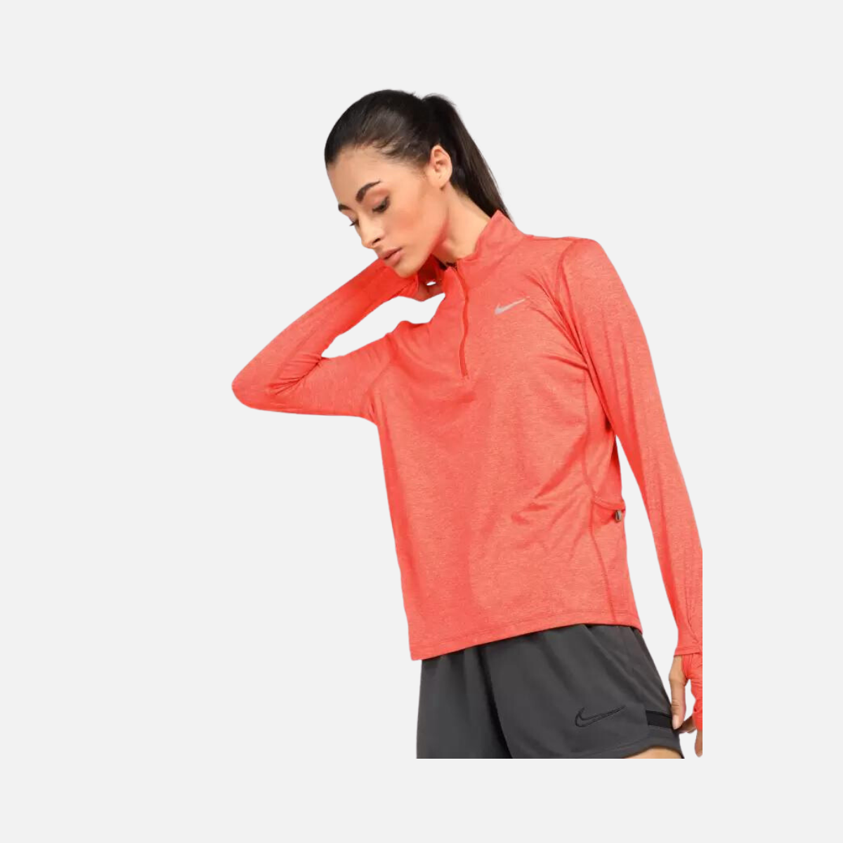 NIKE Solid Casual Women's Full Sleeve Top -Red
