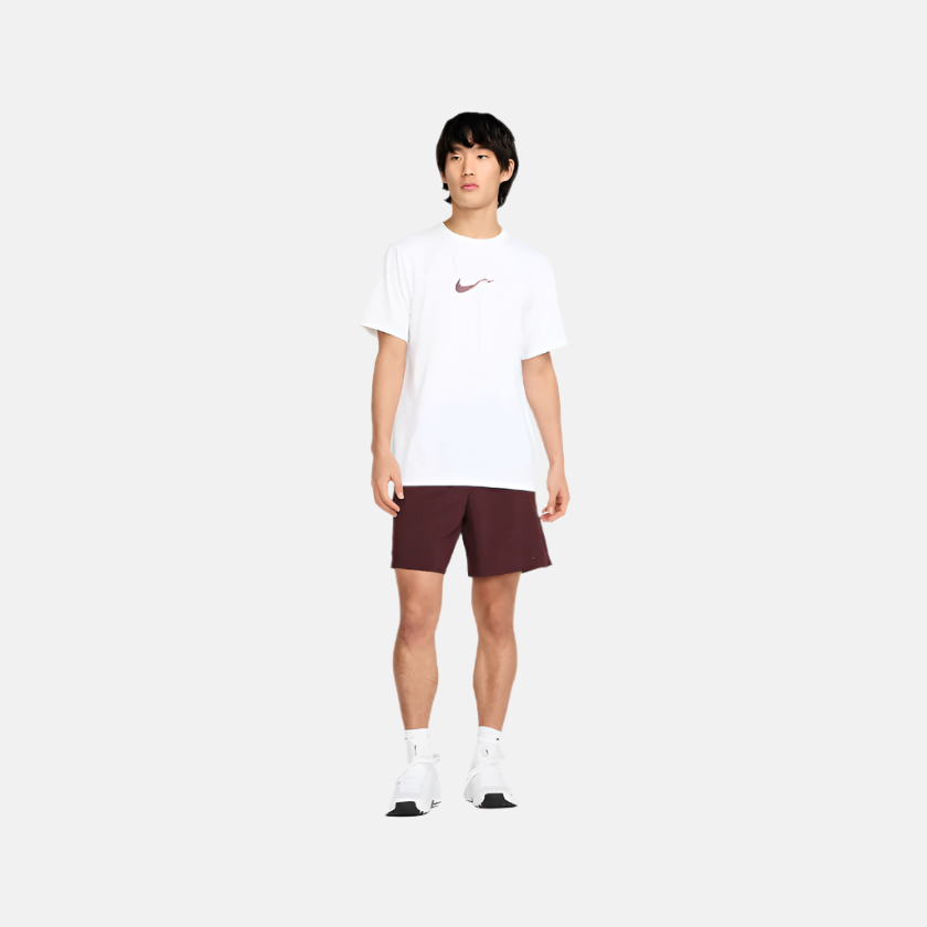 Nike Hyverse Dri-FIT UV Men's Short-Sleeve T-shirt -White/Burgundy Crush